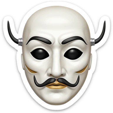 Money Heist, Dali mask (white), realistic sticker