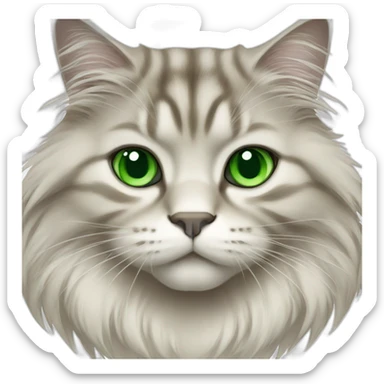 Siberian cat with green eyes sticker