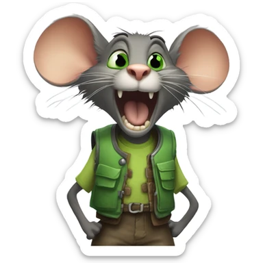 Carl the sewer rat from npcs are becoming smart 2 from Roblox  sticker