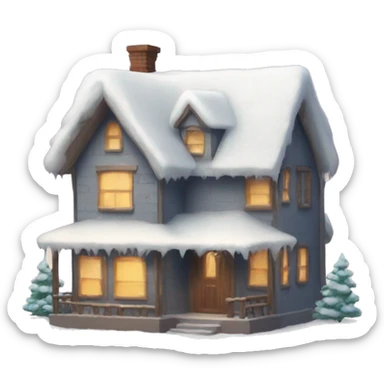 cozy winter house sticker