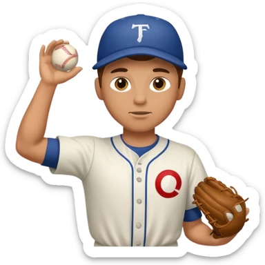 hacer el lanzamiento  de pelota jugador basebal sticker