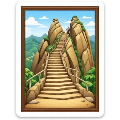 Guatapé Rock Landmark Emoji – Depicting the monolithic rock with its zigzagging staircase. sticker