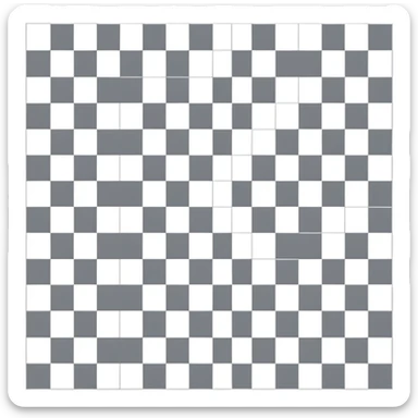 Gray and white checkered pattern, 8x8 grid, minimalist design, flat colors, no shadows sticker