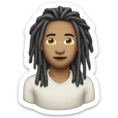 Light skin man dreadlock sticker
