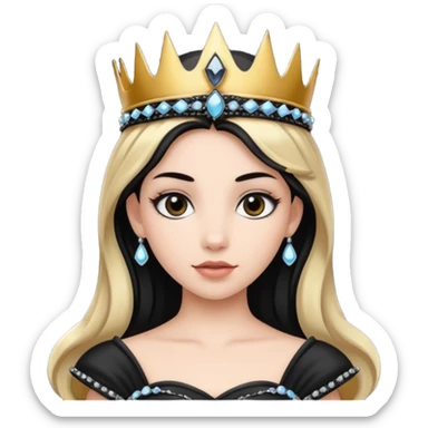 Obsidian Princess – black tiara + black trim,Shadow Princesses. sticker