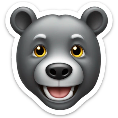 realistic-grey-bear-With-a-sly-grin  sticker