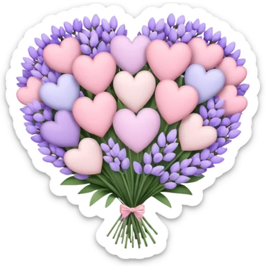 pastel heart bouquet sticker