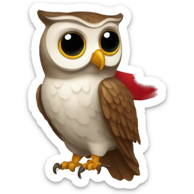 owl with Norwegian flag and beans sticker