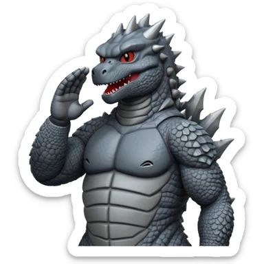 godzilla saluting sticker