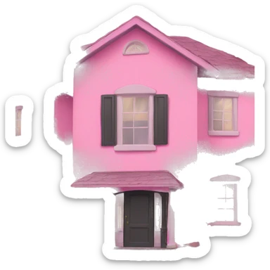 Pink house sticker