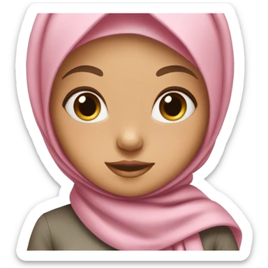 A girl wearing hijab and soft pink bow sticker