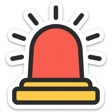 fire truck siren light sticker