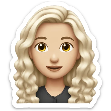 cute white girl w ballayage medium hair  sticker