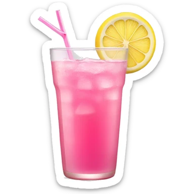 pink drink with lemon slice sticker