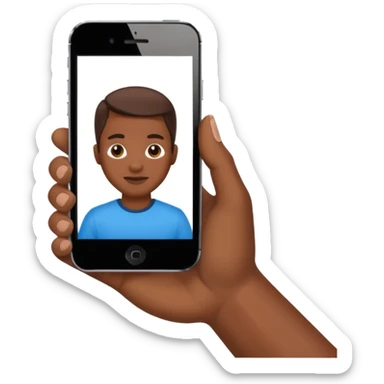 African American hand holding iPhone taking a picture sticker