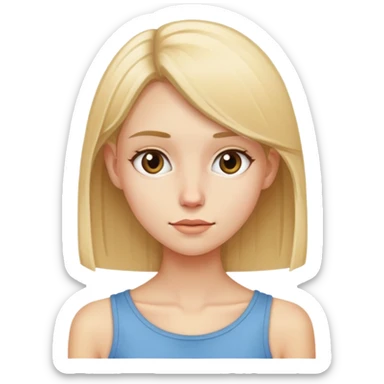 skinny girl straight blonde hair  sticker