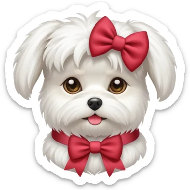 maltase dog in bow sticker