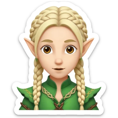 elves with braided hair sticker