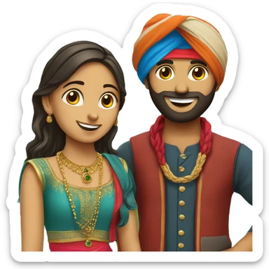 Punjabi guy with Himachal girl sticker