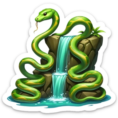 Water falls full of snakes sticker