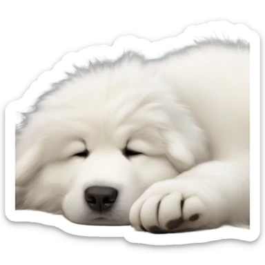 Great Pyrenees puppy laying on back sticker