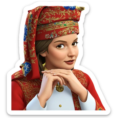 girl in traditional attire sticker