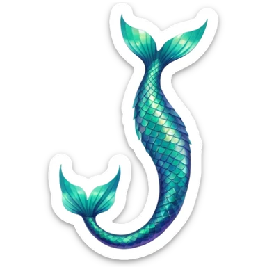 green aqua coloured siren mermaid tail end only sticker