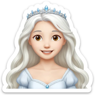a smiling snow princess sticker