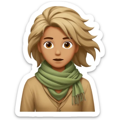 person living in desert just face, hair showing, eccentric  sticker