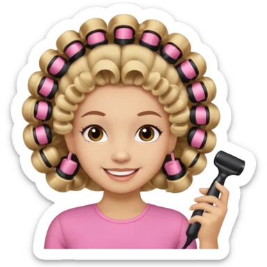 A girl that is getting hair done sticker