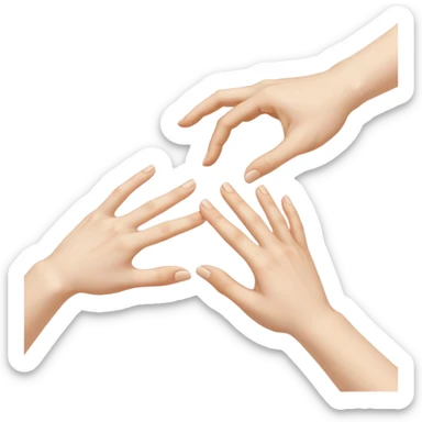 hands reaching out to each other like in the painting of the creation of Adam sticker