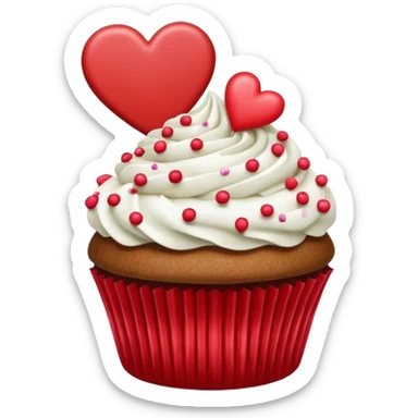heart with a paw print and a cupcake sticker
