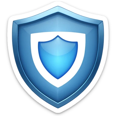 blue shield with a polished, luminous blue center, no symbols sticker