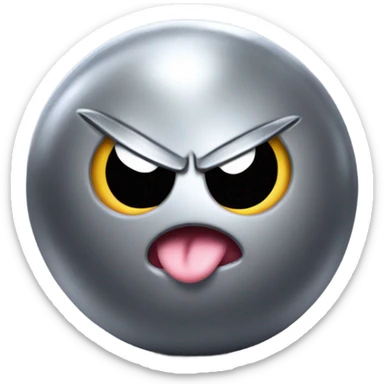 Metal cute mad Kirby bubble Gray ball driving on car wheels with mad eyebrows game sticker