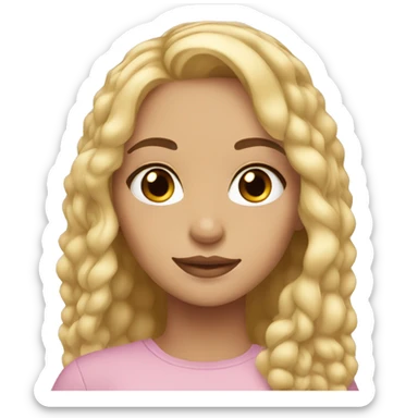 blonde  girl  brown eyes and brow girl sticker