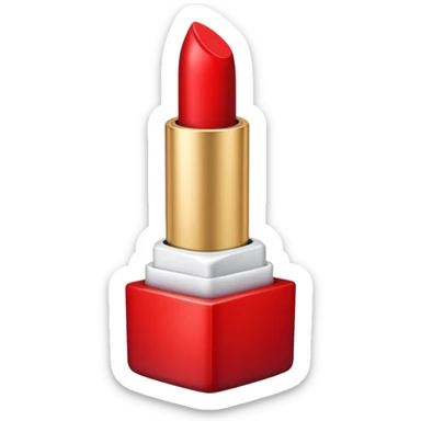 Generate a high-quality emoji of a generic red lipstick, classic tube shape, realistic color and shading, smooth gradient colors, no facial features, no brand markings, simple white background, high-resolution.
 sticker
