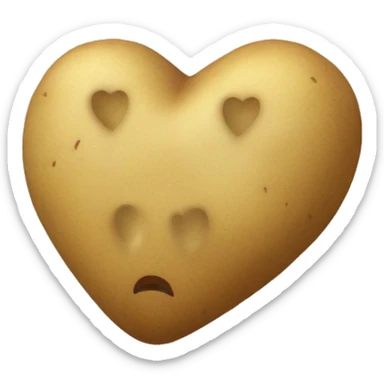 beige heart with potatoes sticker