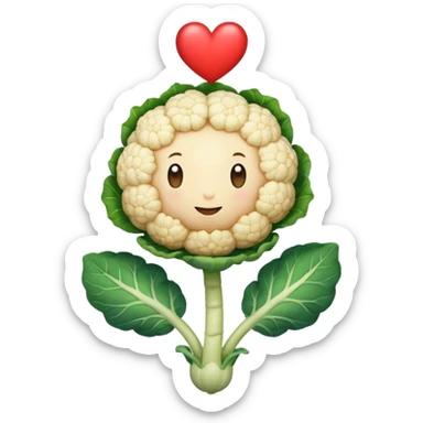 Polliflower.  It is a cauliflower floret with skinny arms and legs and a heart. sticker