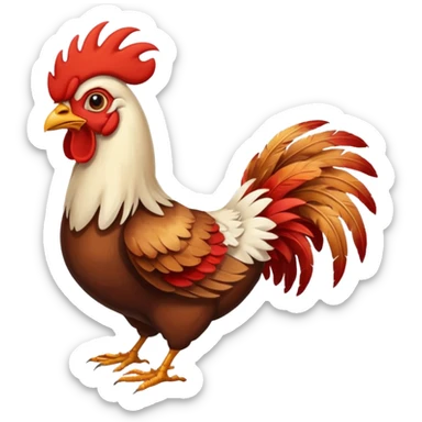 rooster flying glider sticker