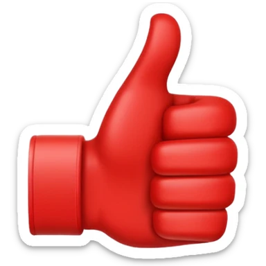 crea un dedo de like en color rojo al centro debe ir la frase "caja cusco" en color blanco sticker