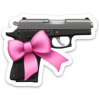 gun with pink bow sticker