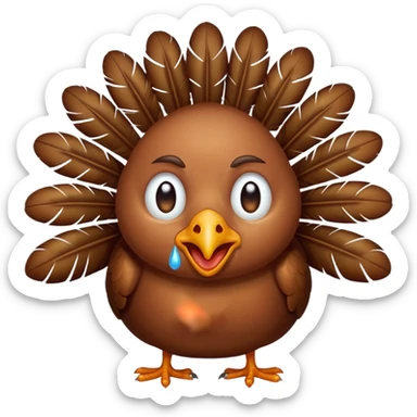 A turkey that’s crying out of happiness sticker