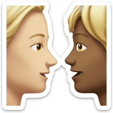 two people talking face to face sticker