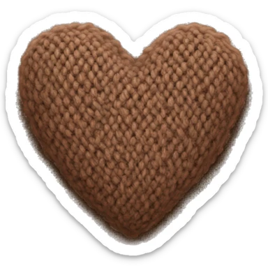 Brown knit heart sticker