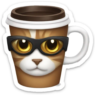 superhero coffee cat sticker