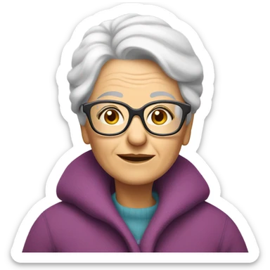 White grandma  sticker