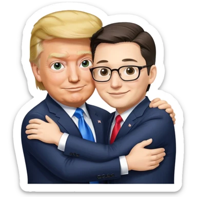 Donald Trump and Pierre Poilievre kissing sticker