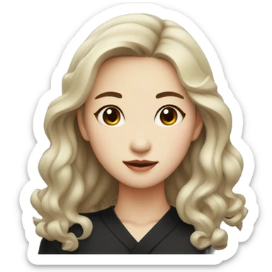 beautiful 29 year old Korean Woman in a Black Dress sticker