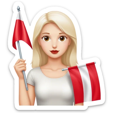 woman with polish flag sticker