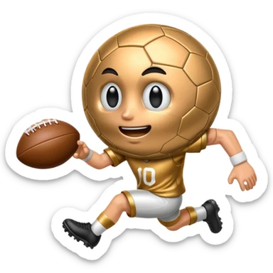 coin mascot playing football sticker